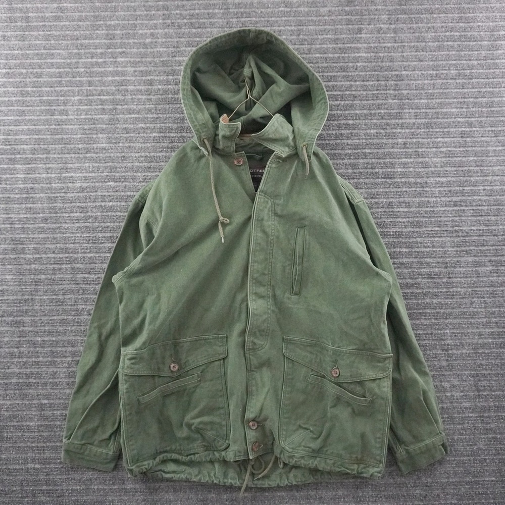 Vintage Roundtree & Yorke Hooded Utility Jacket Size M Green Cotton Field Coat